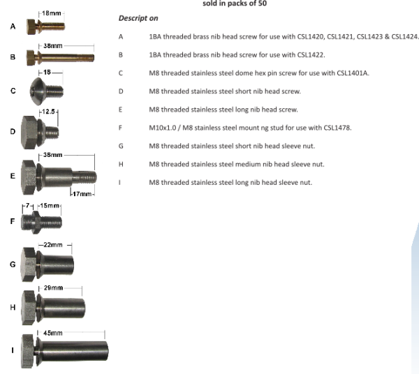 CSL1471 Nib Screws